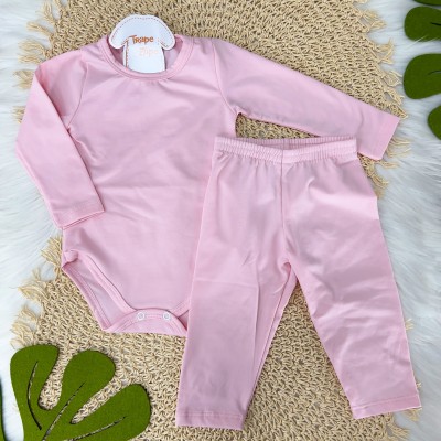  Conj. Body e Calça Malha Térmico - Rosa